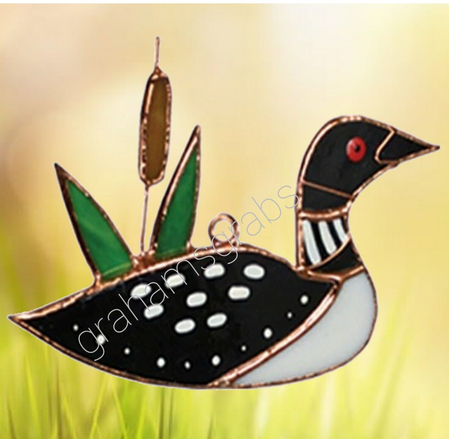 STAINED GLASS LOON SUNCATCHER SUN CATCHER LAKE NATURE DECOR GE234 **Fast Ship** gallery