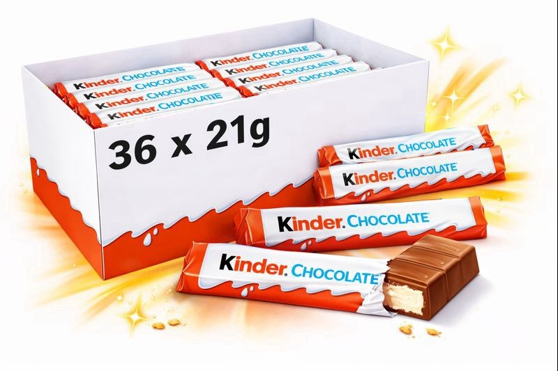 Kinder Chocolate Bars 21g – 36 Pack | Original Milk Chocolate Candy (756g Total) gallery
