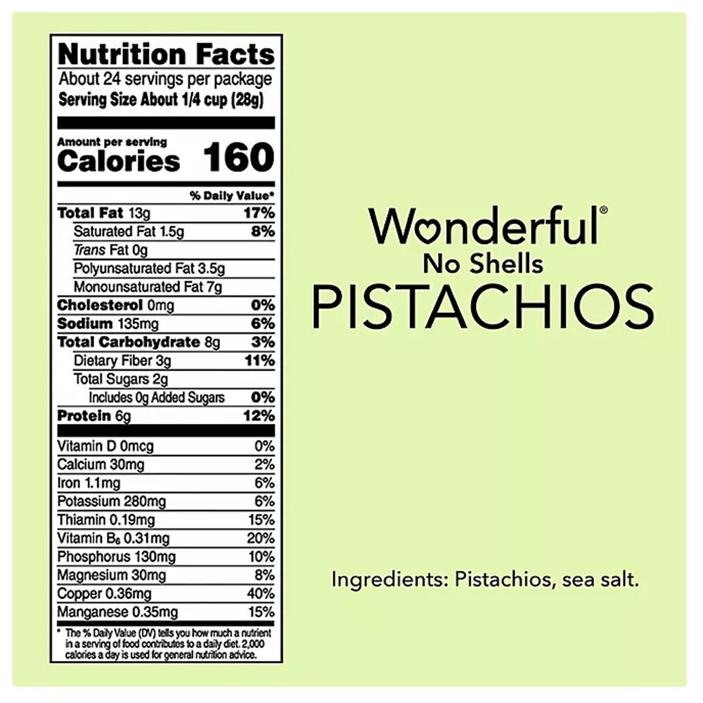 Wonderful Pistachios No Shells, Roasted & Salted Nuts, 24 oz gallery
