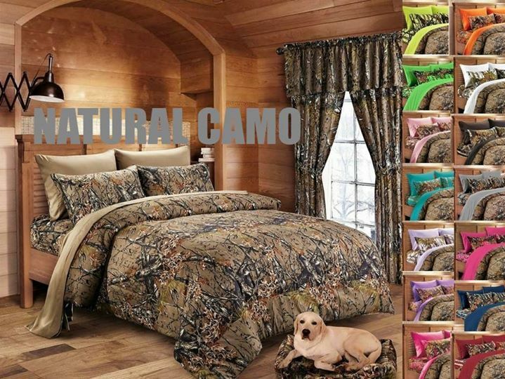 12 PC NATURAL CAMO KING SET!!! COMFORTER SHEETS CURTAINS WESTERN CAMOUFLAGE gallery