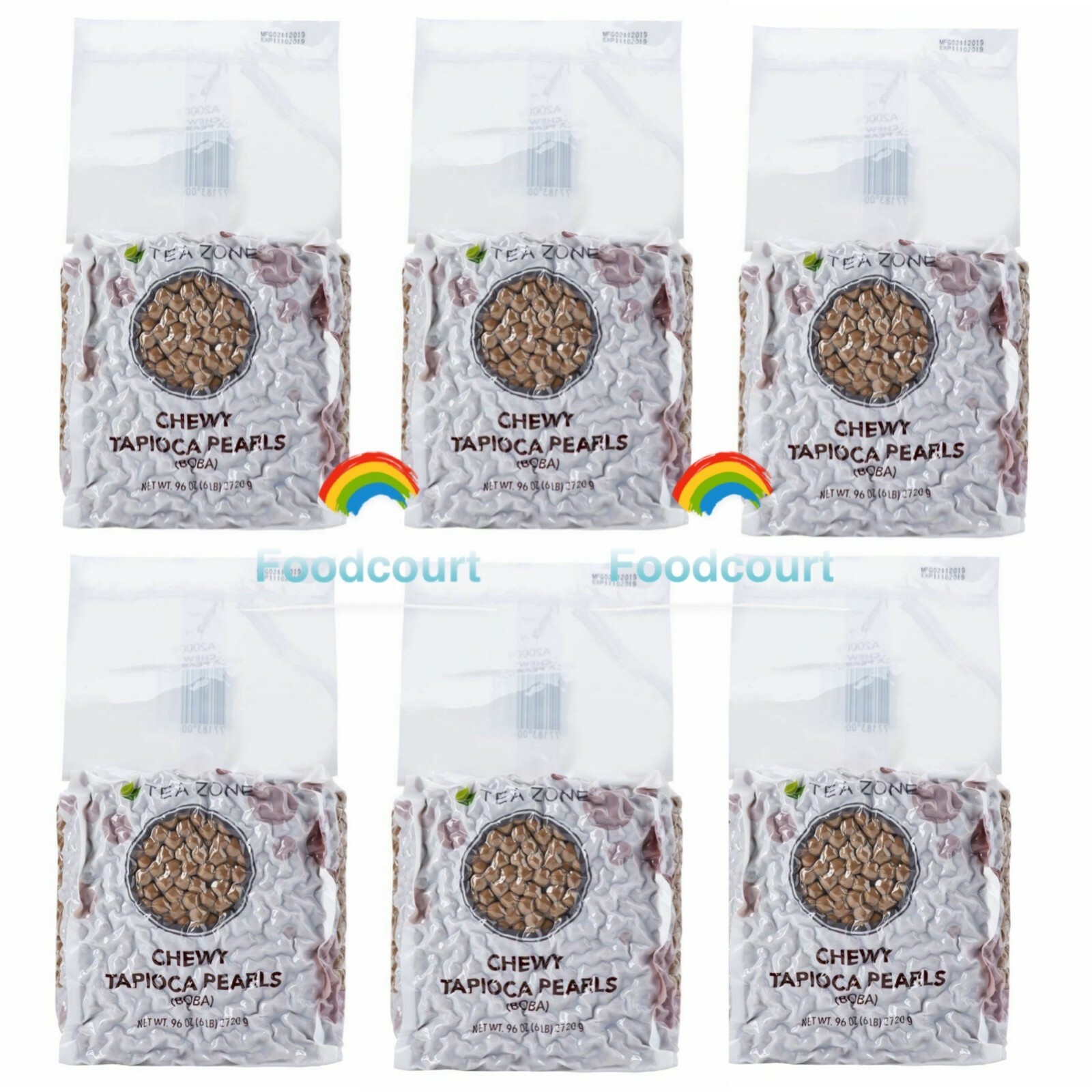 6 Bags Tea Zone Tapioca Pearl Chewy Black Boba A2000 & Original A1000 6 lb Each gallery
