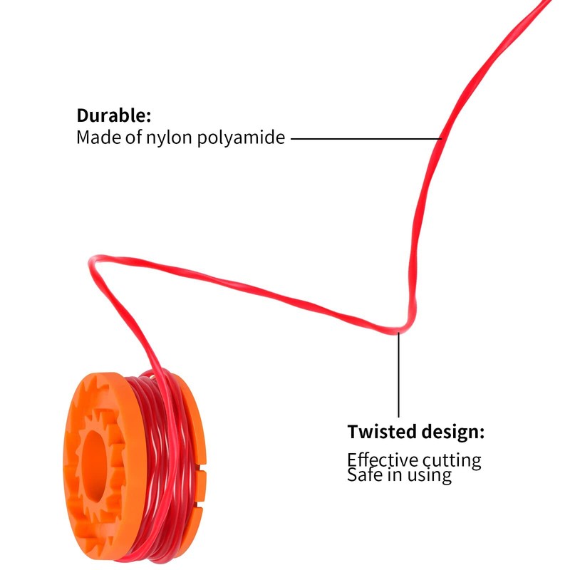 WORX WA0010 8pcs Replacement Spool Line +2pcs Cap For String Trimmer/Edger gallery