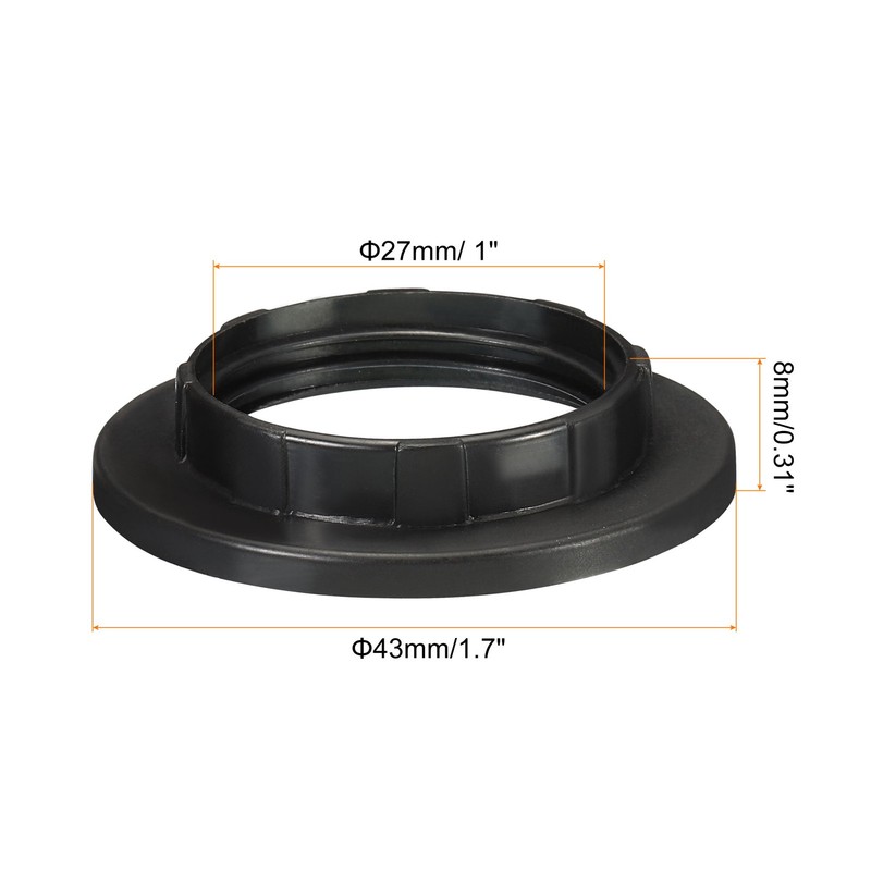 3 Set E14 Light Socket Rings Lamp Shade Holder Adapter Ring Black gallery