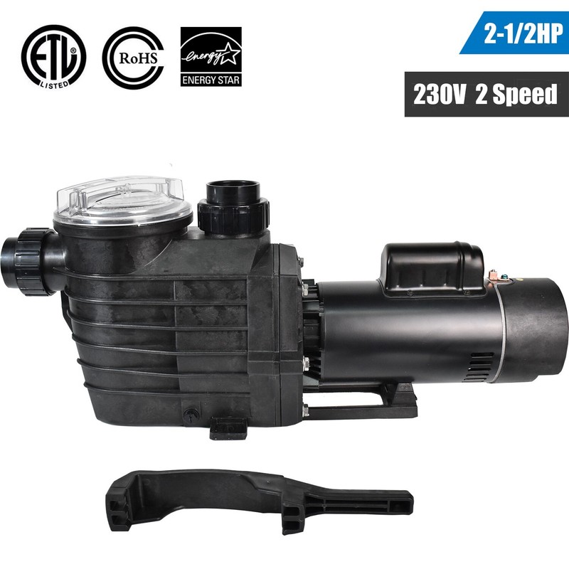 2.5 HP 2 Speed Inground Swimming Spa Pool Pump 9000/4140 GPH 2" NPT 220-240V gallery
