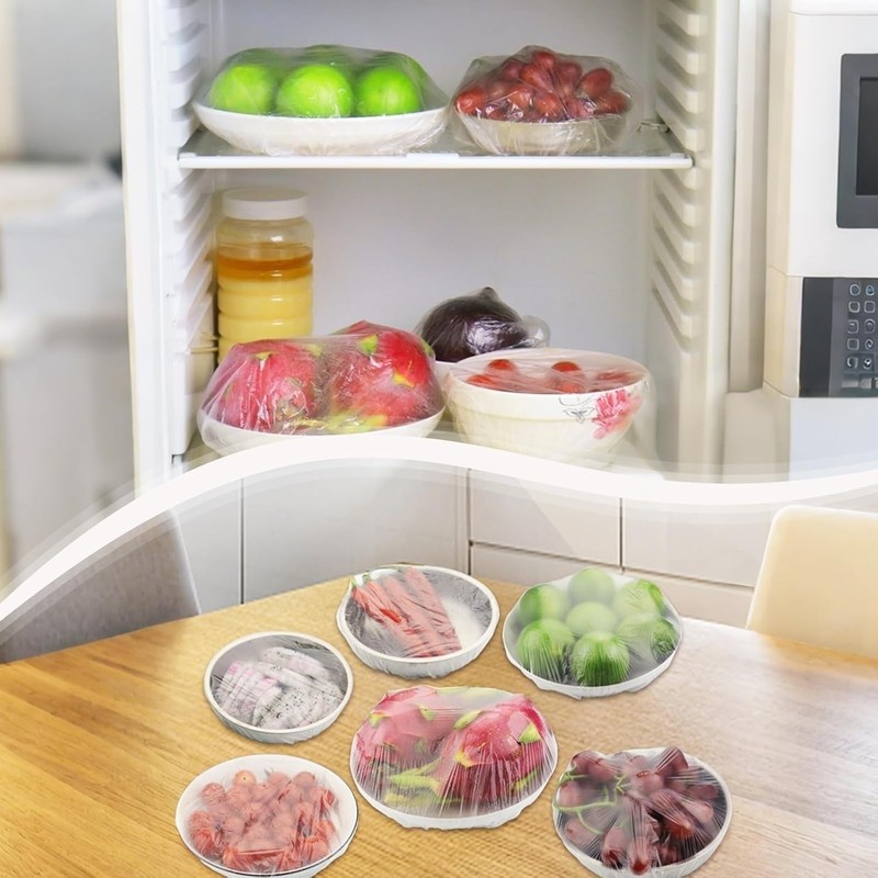 Microwave-Safe 200-Pcs Elastic Fresh Keeping Bags - Easy Food Storage Solution gallery