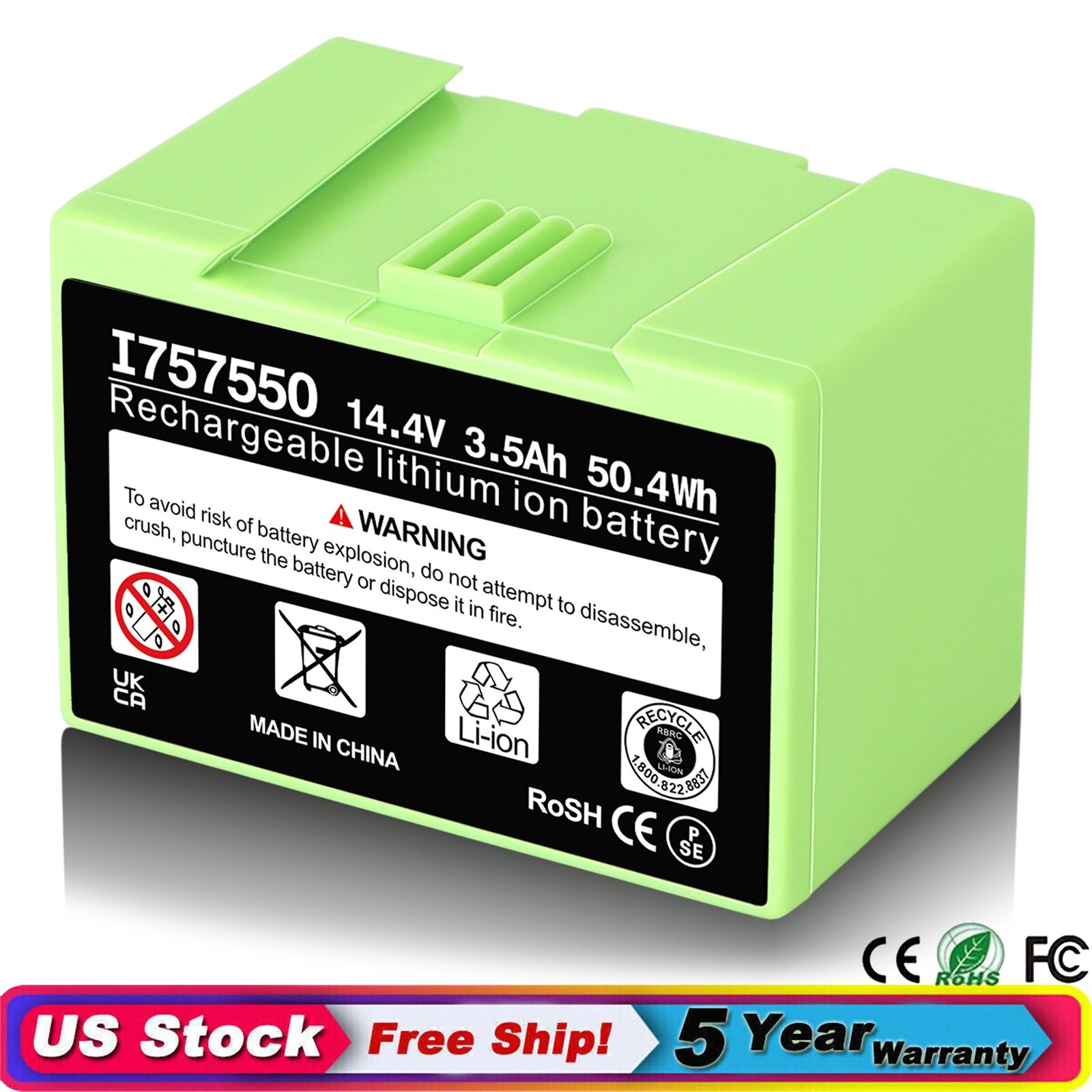 i7 3.5Ah Lithium Battery For iRobot Roomba 14.4V e5 e6 i3 i4 i6 i7+ ABL-D1 e5158 gallery