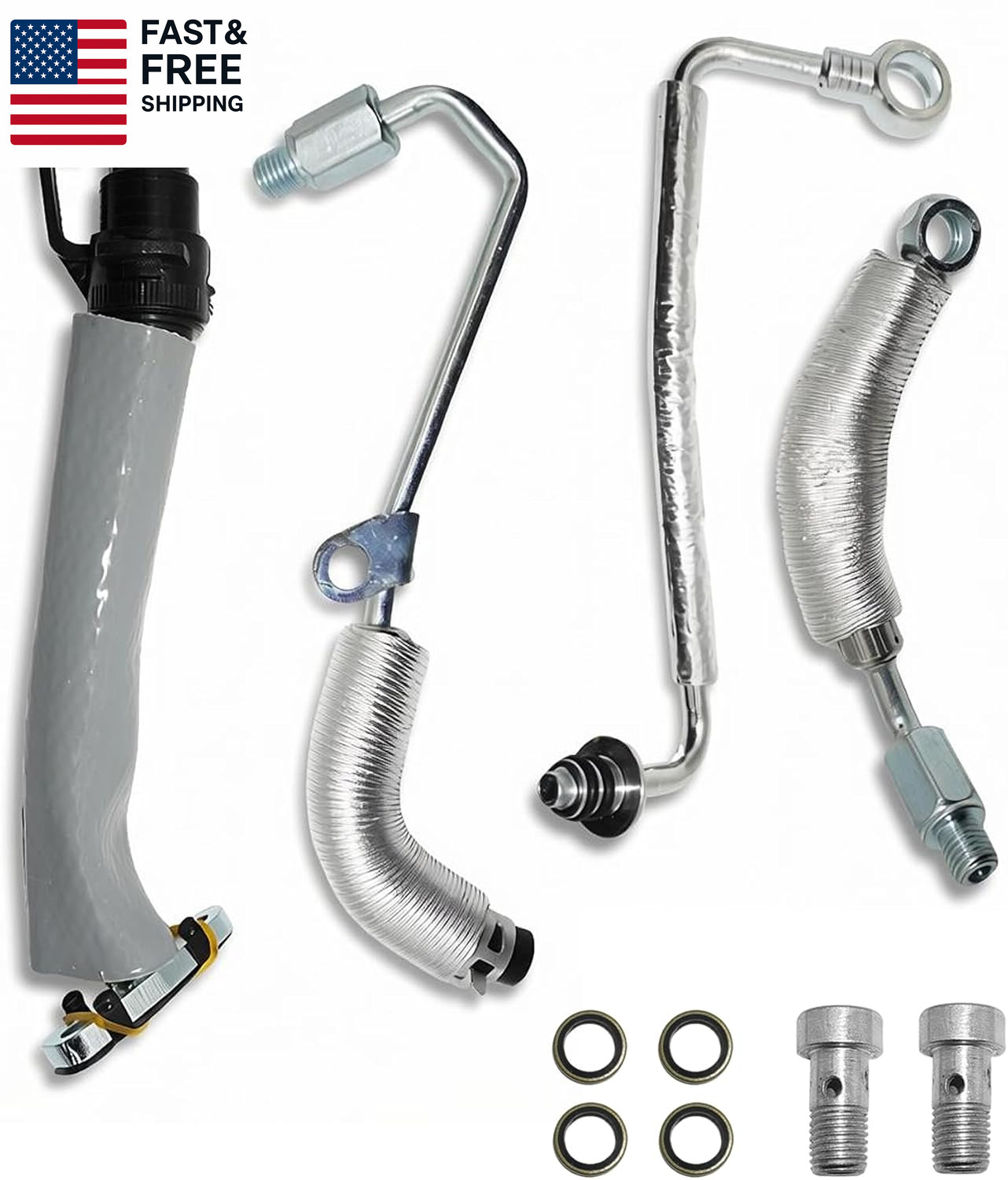 4PCS Turbo Oil Return Drain & Feed Line Kit - Fits 2011-2021 Chevy Cruze Sonic gallery