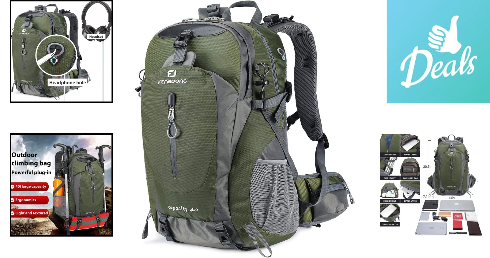 Compact 40L Travel Backpack with Adjustable Straps - Perfect for Outdoor Fun 2