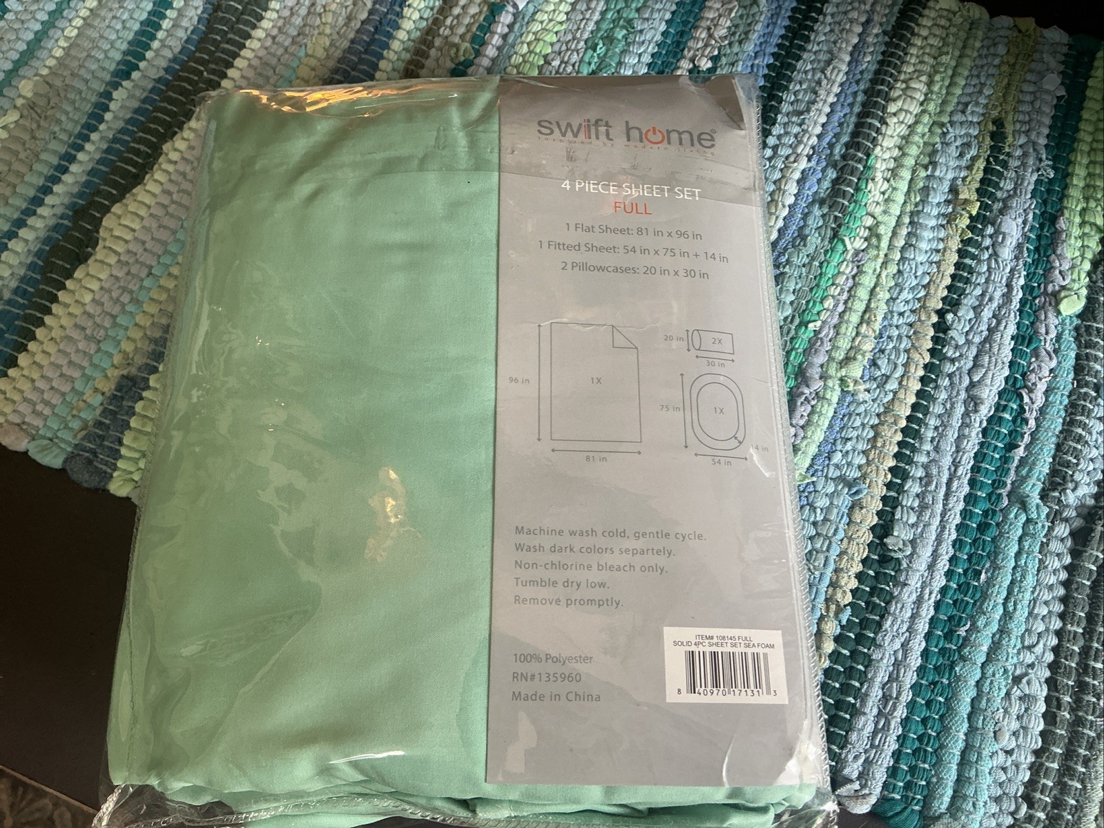 Swift Home 1800 Series 4 Piece Set Full Size Seafoam 916003 Microfiber A36 gallery