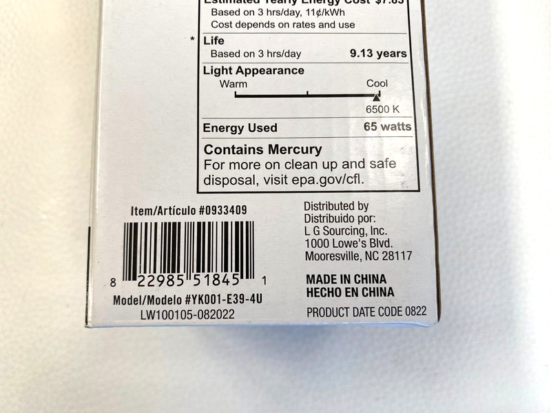 Utilitech E-39 BASE 300w # 0933409 CFL Replacement Daylight Bulb Non Dimmable gallery