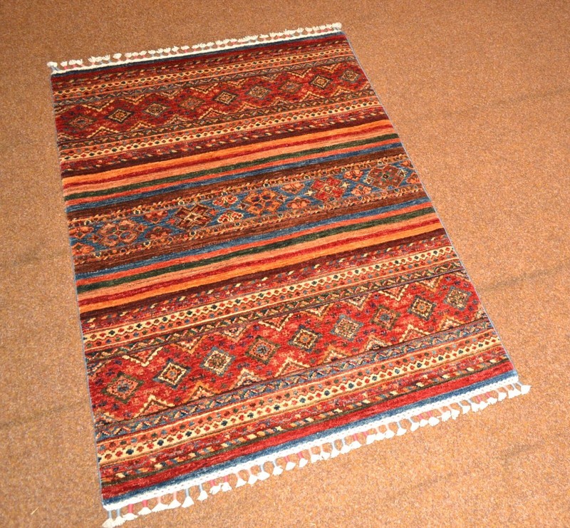 Hand knotted oriental carpet Ariana from Afghanistan no.79749 123x87cm gallery