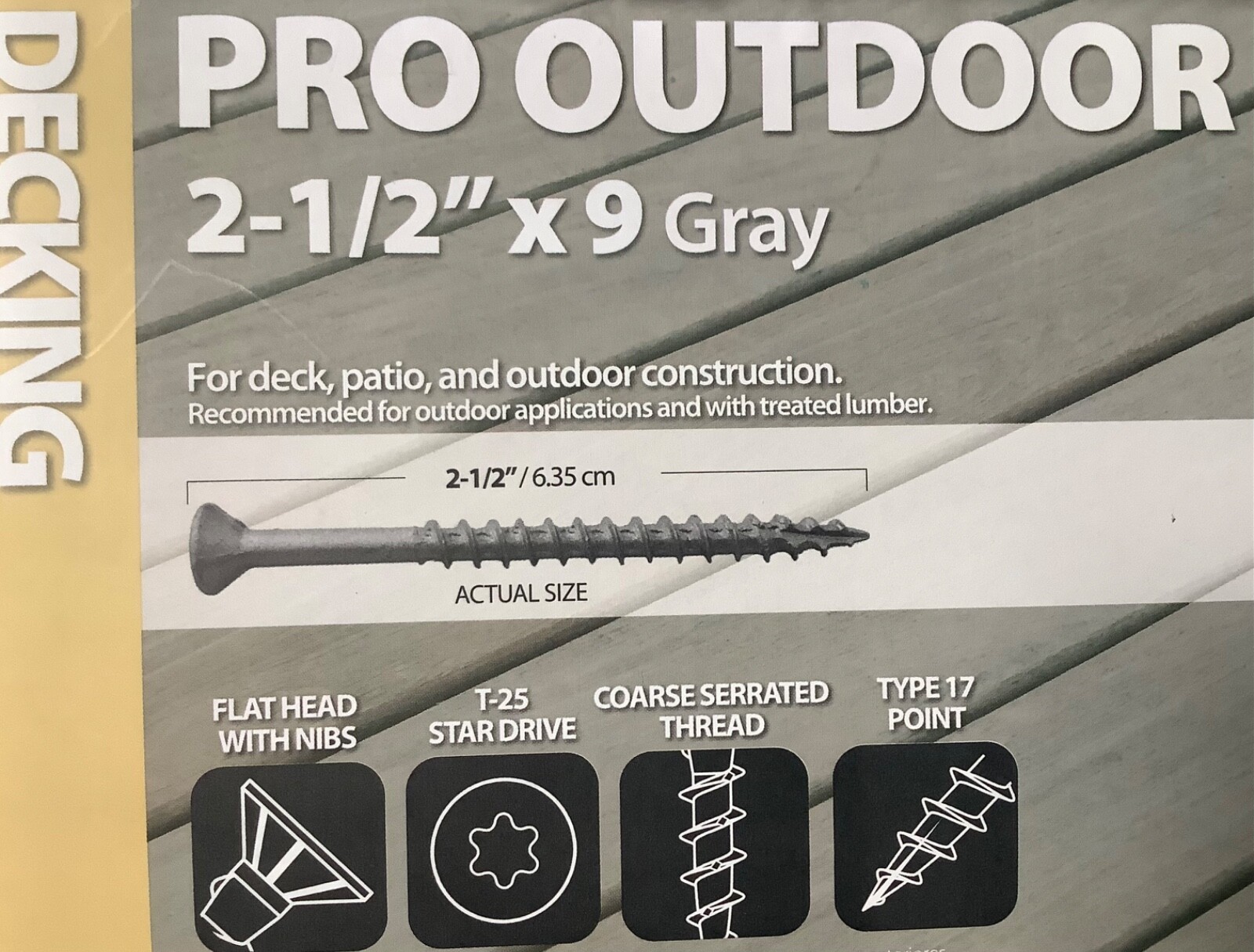 8 Pounds 2 1/2”Decking Screws Outdoor Indoor 2 1/2”x9 HUTTIG-Guard Same Day Ship gallery