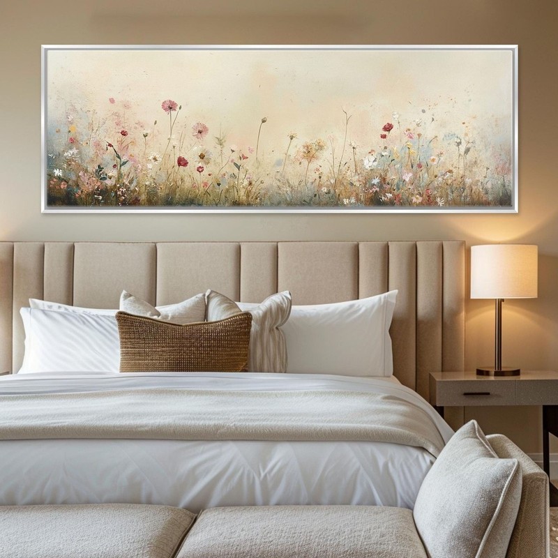 Panoramic Canvas Print Rustic Wildflowers Extra Large Wall Art gallery