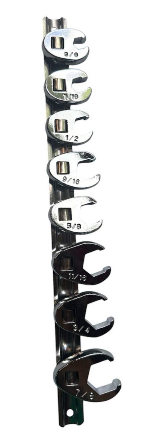 Cal-Hawk 3/8" Drive Flare Nut 8pc Wrench Set Crome Plated Steel ~ SAE gallery