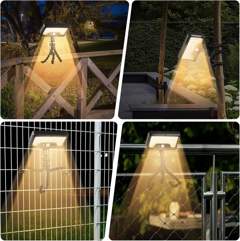 2PACK Motion Sensor Solar Lights Outdoor - 1000LM Clip On Solar Sercurity Lights gallery