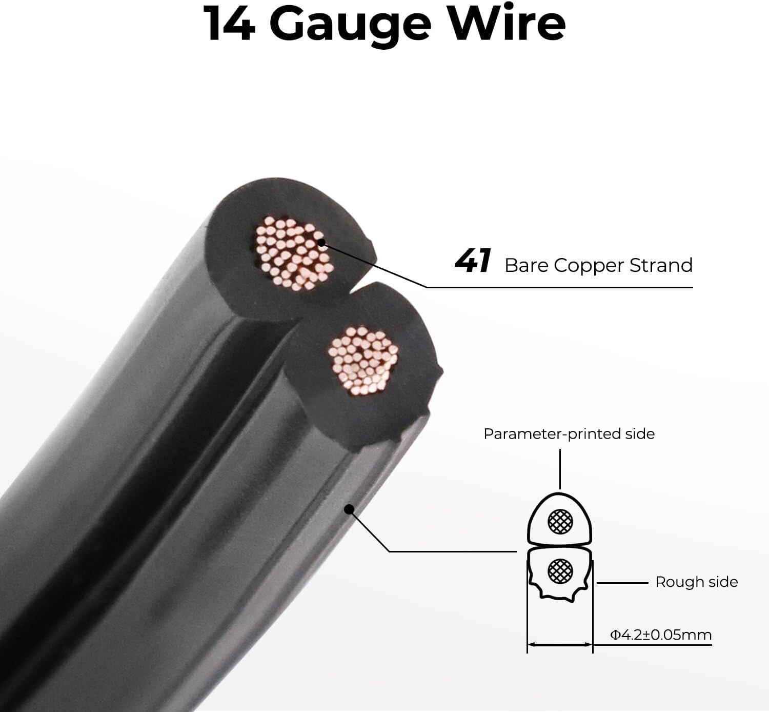 FIRMERST 14/2 Low Voltage Direct Burial Landscape Lighting Wire 50 100 200 Feet gallery