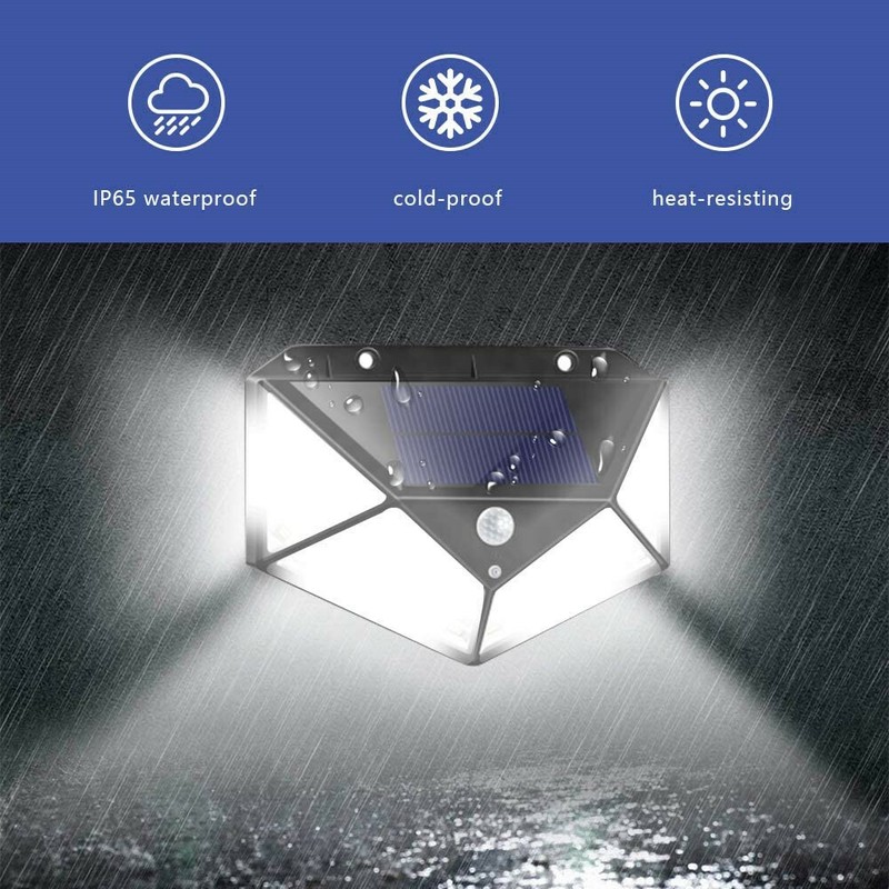 100 LED PIR Motion Sensor Wall Light Solar Power Waterproof Outdoor Garden Lamp gallery