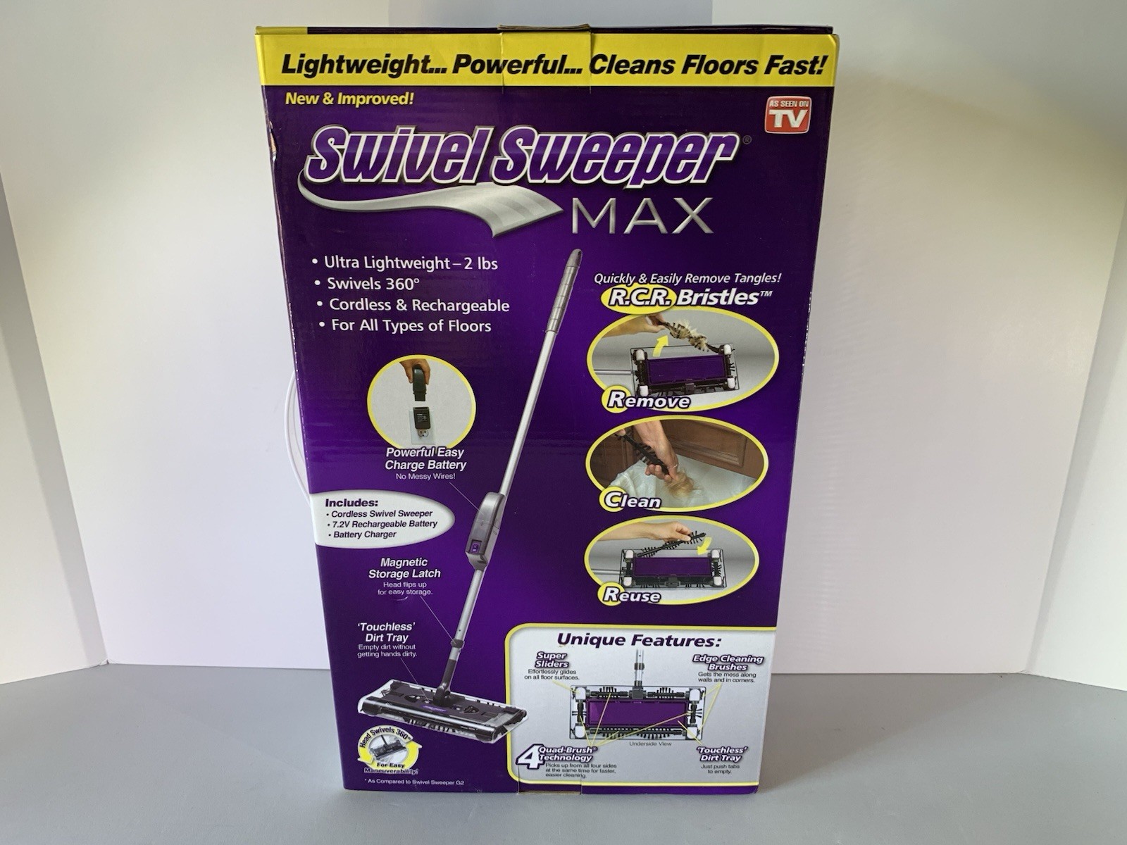 Swivel Sweeper Max Cordless & Rechargeable 4 Quad Brush Lightweight - New In Box gallery