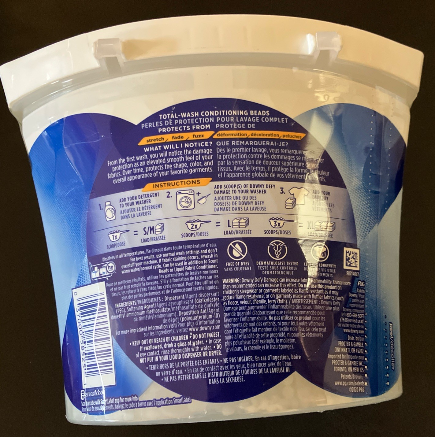 Downy Defy Damage Total Wash Conditioning Beads Unscented 19.5 oz New gallery