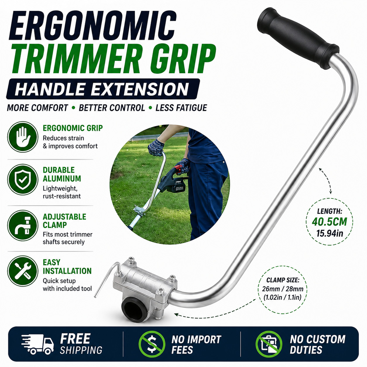Ergonomic Trimmer Grip String Trimmers Handle Weed Eater Handle Extension Tools gallery