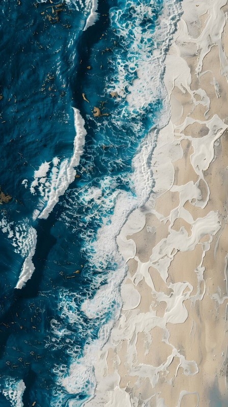 Ocean Beach Theme Deep Blue White Seawater Waves Print Rug Soft No Slip Carpet gallery