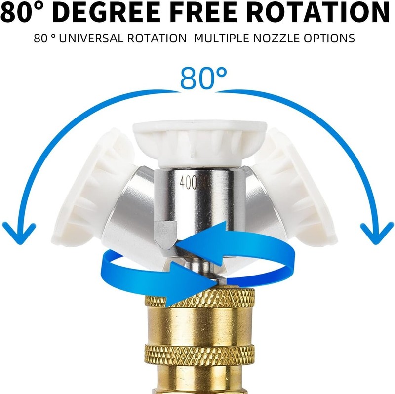 4.0 Spray Tips 80° rotatable angle S. Steel Quick Connect Pressure Washer 4 Pc gallery