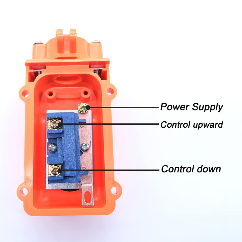 Durable Wall-Mounted Push Button Switch for Electric Hoists - Orange, Rated gallery