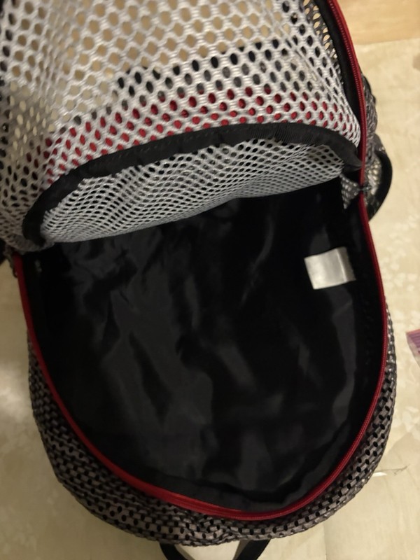 adidas Black Red Hiking Backpack Mesh Fabric Adjustable Straps 3 Pockets 5