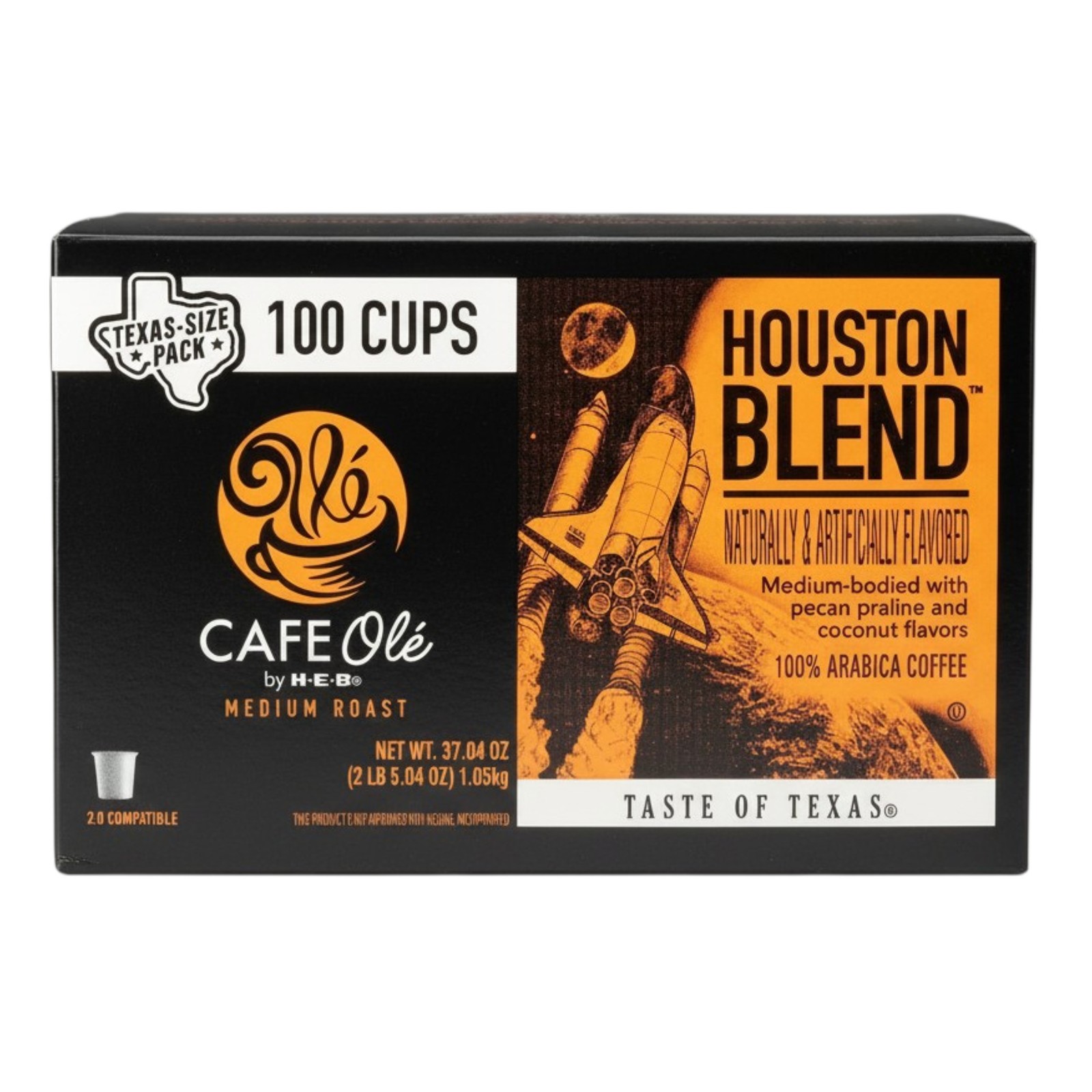 CAFE Ole by HEB Houston Blend Medium Roast Coffee Pods 100 Ct Cups Compatible gallery