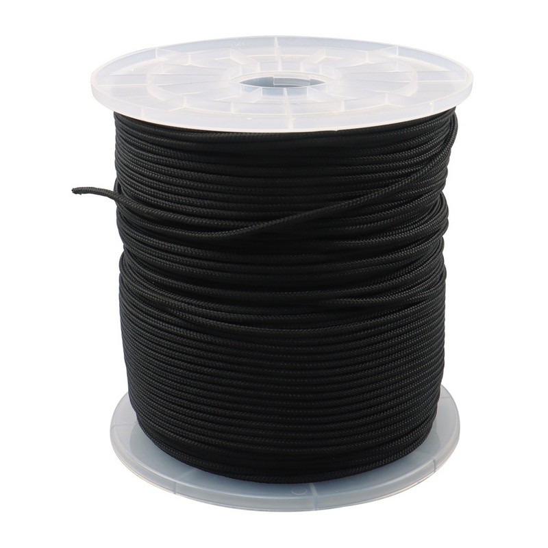Black Nylon Solid Braid Rope High UV & Abrasion Resistance 1/8 Inch × 600ft gallery