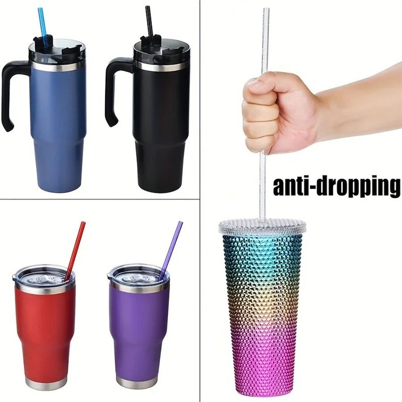 12Pack Color Replacement Straws for Stanley 40 oz Tumbler 12/9 inch Reusable USA gallery
