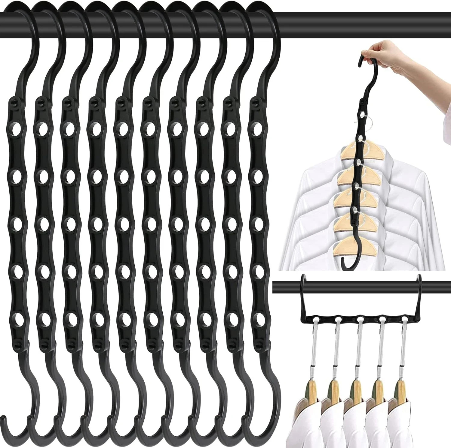 10 Pack Magic Hangers Space Saving Hangers Closet Space Saver Hanger Organizer gallery
