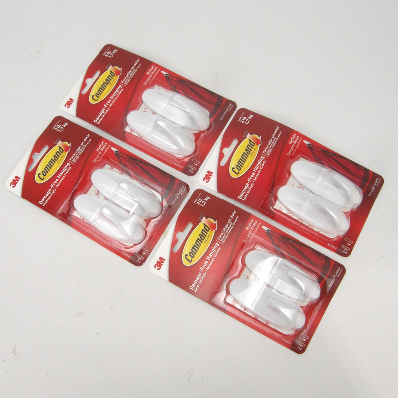 3M Command Hooks 3 Lb Medium Designer Lot of 8 Hooks NIP gallery