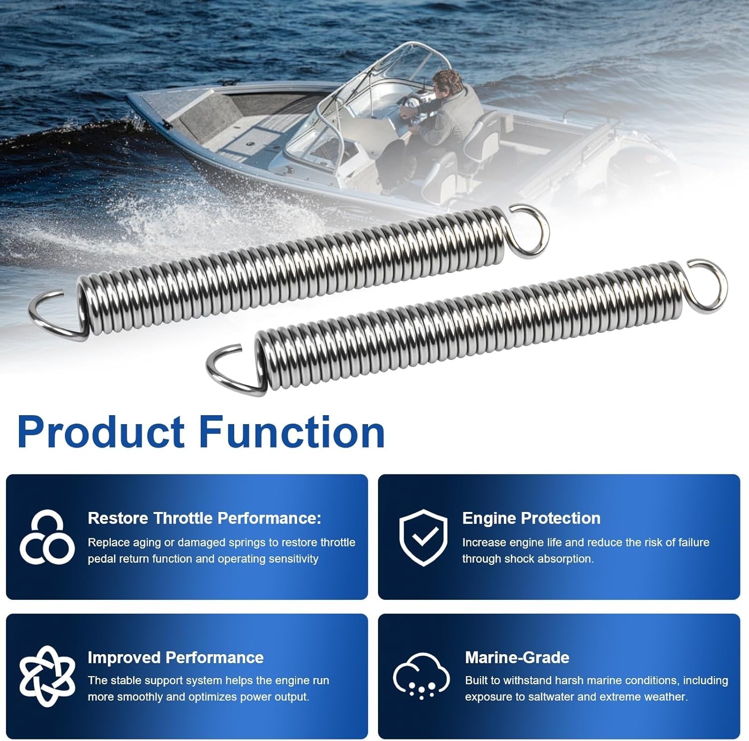 Hot Foot Spring Replacement Kit for TH Marine Spring STD., Marine-Grade Boat Hot gallery