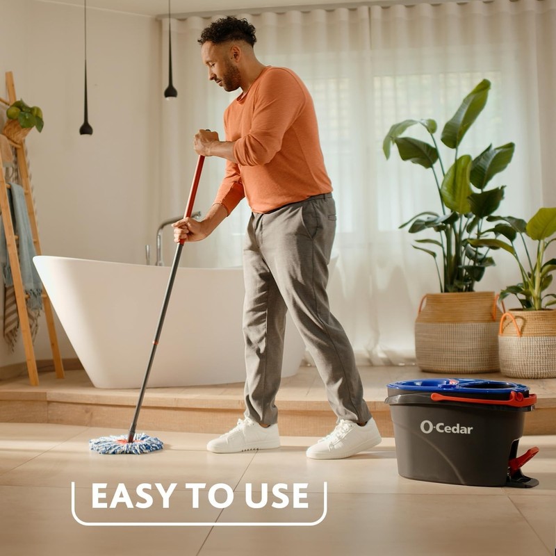RinseClean Spin Mop & Bucket System | Clean with Water | Removes 99% of Bacteria gallery