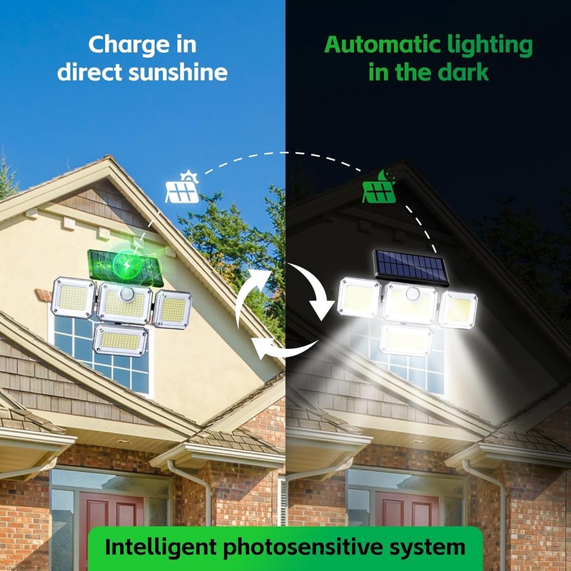 2Pack 333LED Motion Sensor Solar Lights Outdoor IP65 Waterproof Security Lamp US gallery