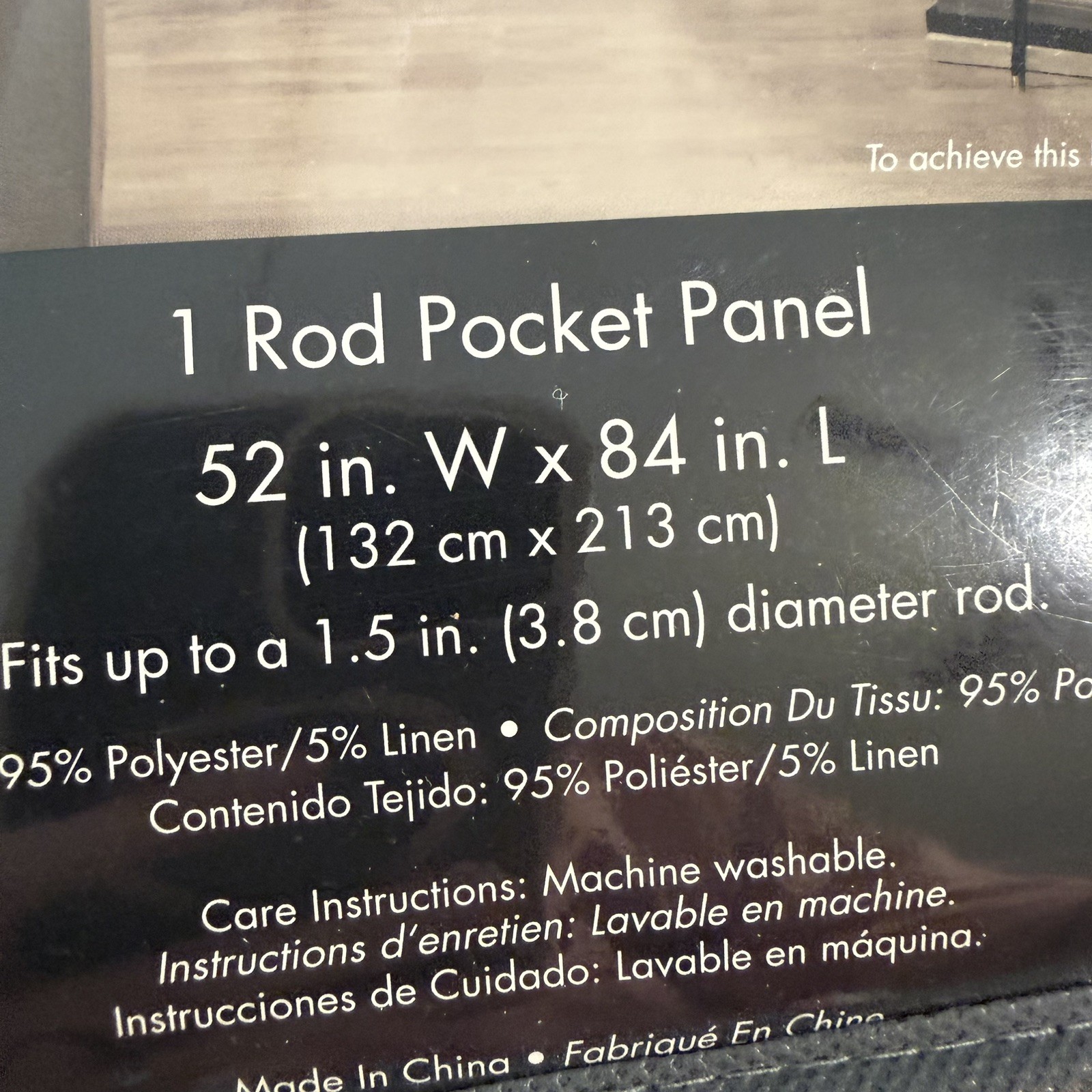 Linden Sheer Polyester Linen Blend One Rod Pocket Panel 52x84L Fits 1.5in Rod gallery