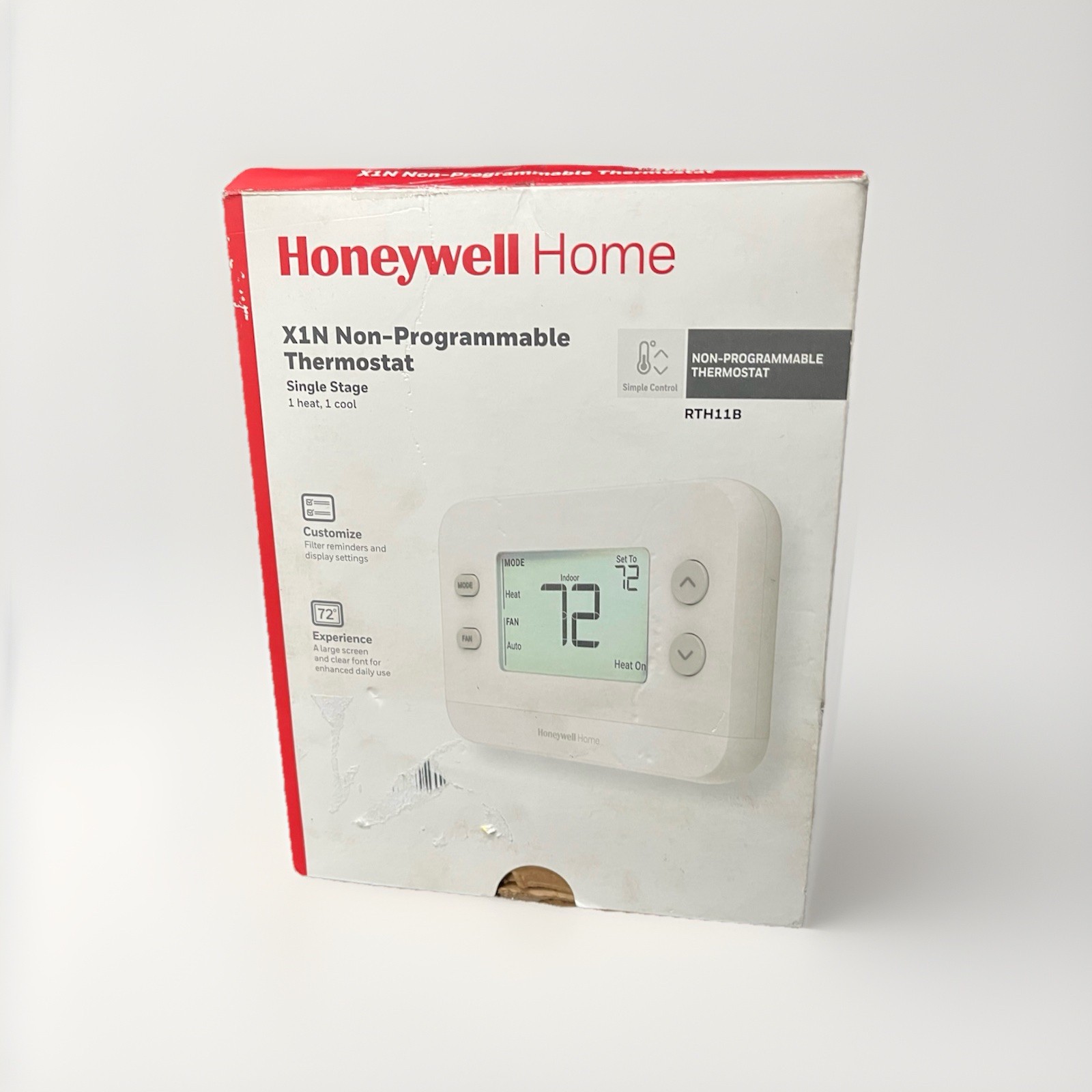 Honeywell Home X1N Non-Programmable Thermostat 1H/1C RTH11B White New Open Box gallery