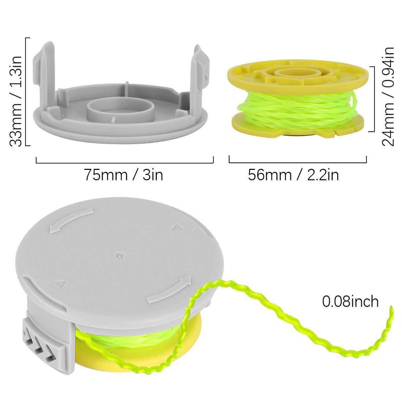 For Ryobi Replacement Twisted 0.080 In. String Trimmer Auto Feed Line Spools gallery