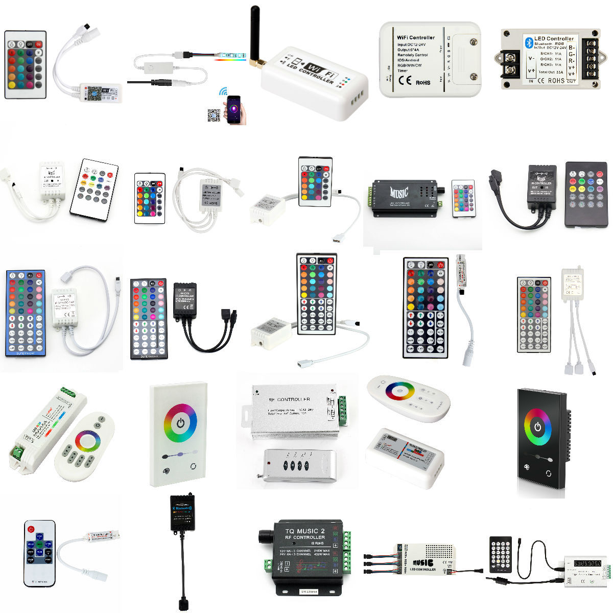 20/24/44Key IR/RF/WiFi/Bluetooth Controller Music Remote for RGB LED Strip Light gallery