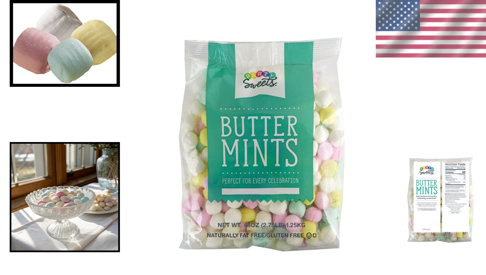 Delicious Gluten-Free Assorted Pastel Buttermints, 350 Pieces in 2.75 lb Bag gallery