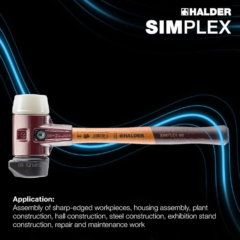 Halder Simplex Soft-Faced Mallet 3028.260 – Medium-Hard "Stand-Up" Rubber Insert gallery