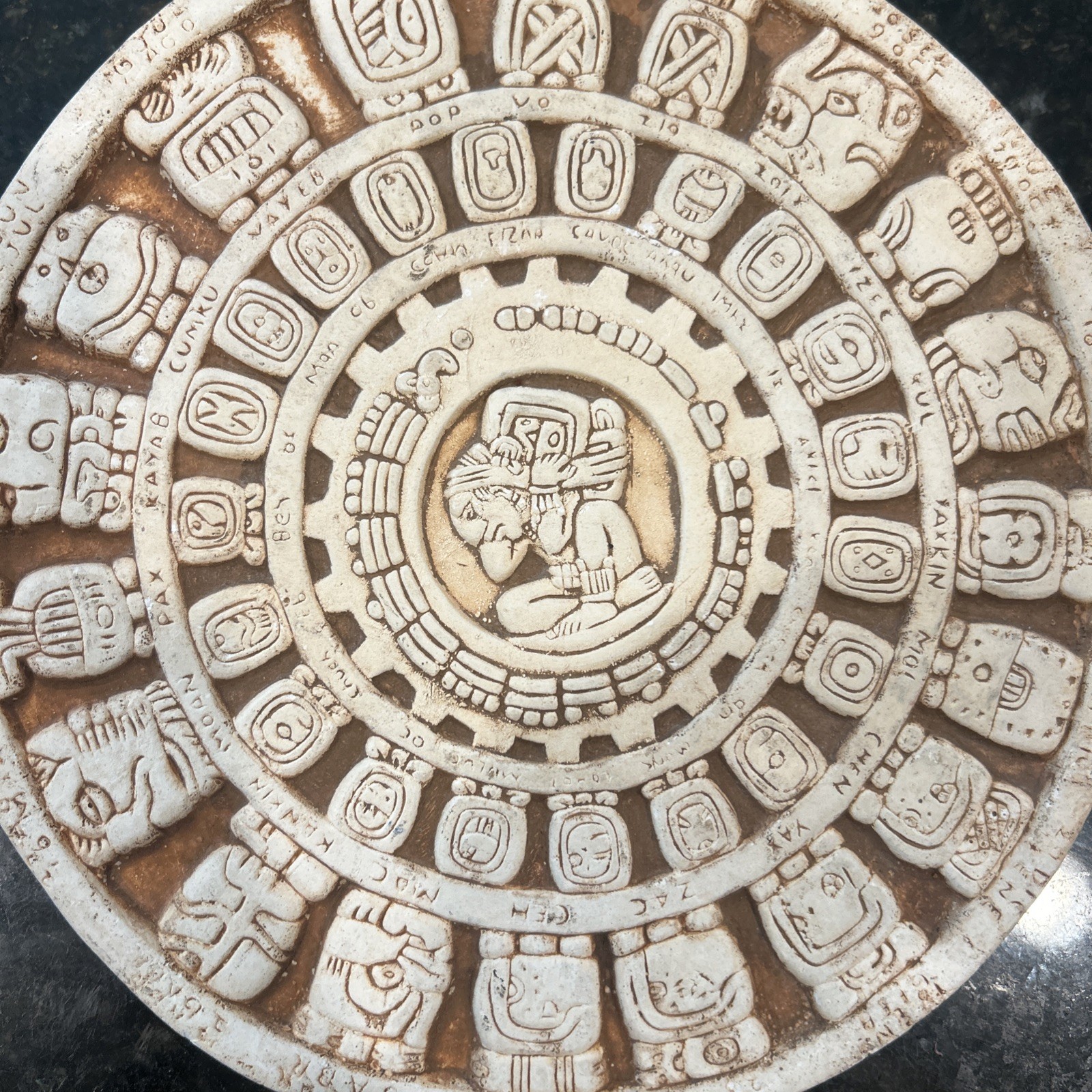 Aztec/Mayan Stone Look Sun Calendar Wall Hanging Decor Wall Plaque Decor 8-1/4” gallery
