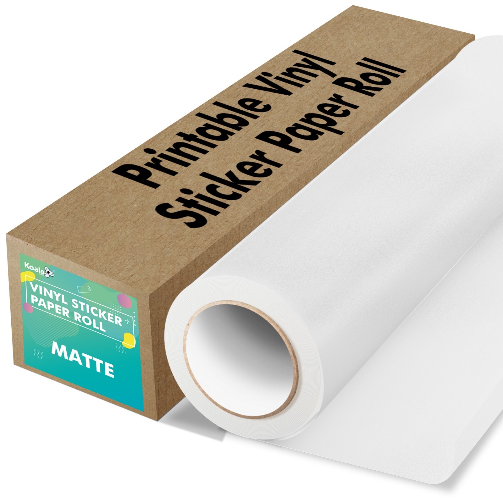 Koala Printable Vinyl Sticker Paper Roll for Inkjet Printer 13"X32.8 FT Matte gallery