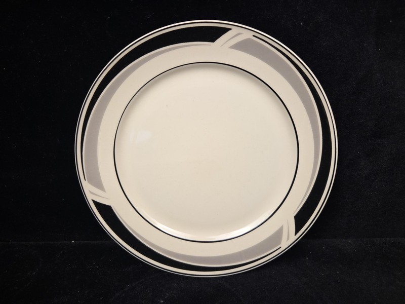 Nikko Tablemates Black Triad Post Modern 8.25" Salad Dessert Plates Set of 7 gallery