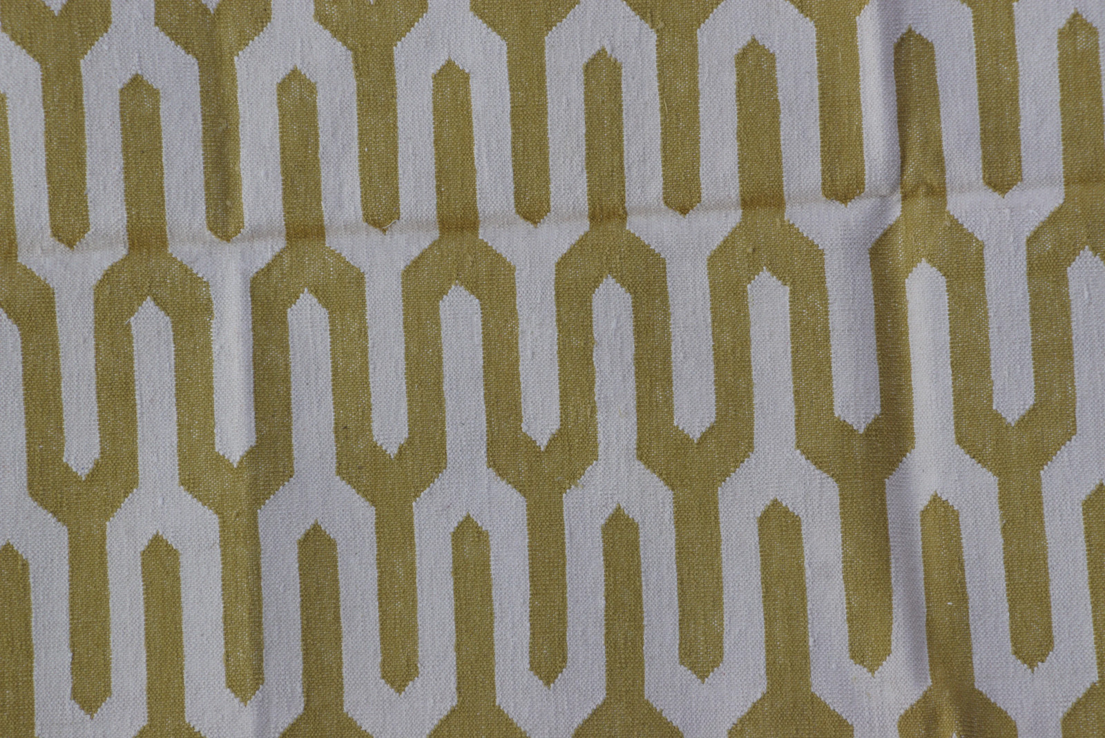 Rugmoda Cotton Olive Green Geometric 3x5 ft Living Room Area Rug Handmade Dhurri gallery