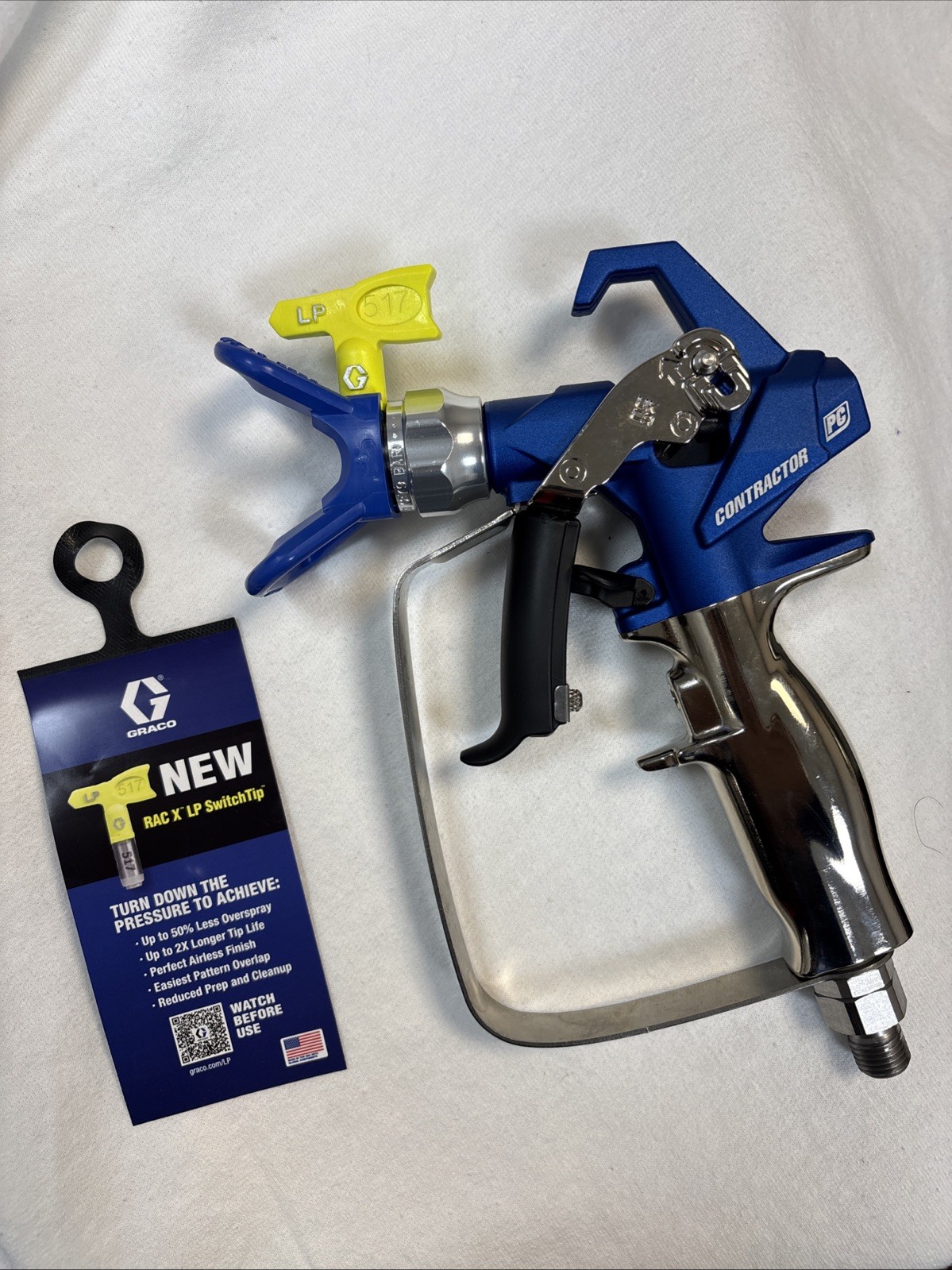 Graco Contractor PC Spray Gun With LP517 Spray Tip. New 17Y043 17Y042 gallery
