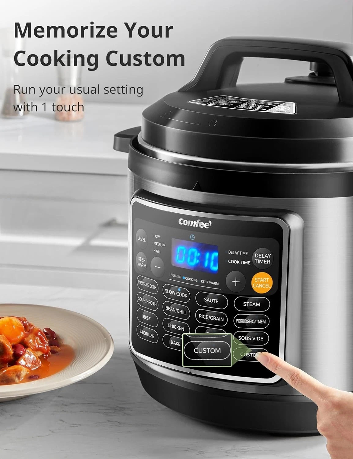 COMFEE’ 16-in-1 Electric Pressure Cooker with Non-Stick Pot for Yogurt, Rice, Sl gallery