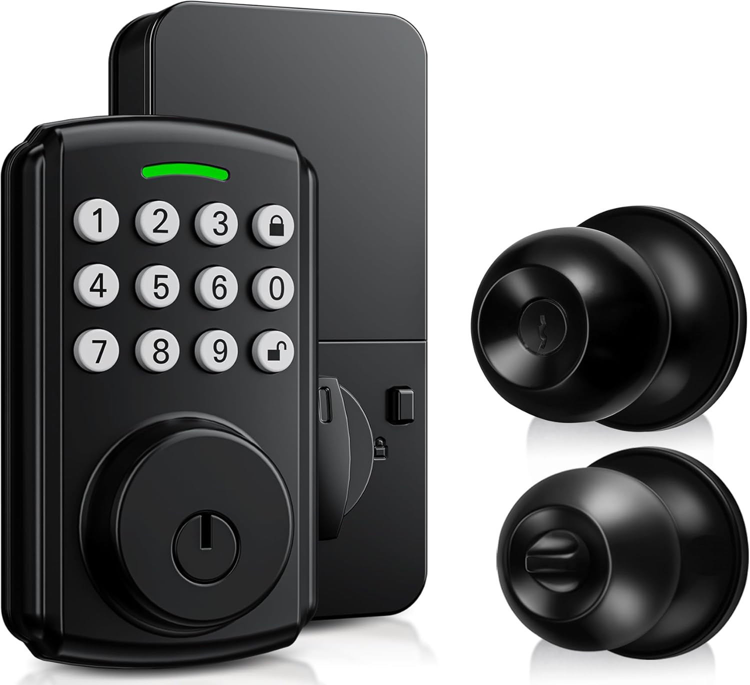 Wifi Keyless Entry Door Lock with Handle Set, Front Door Lock Set, Door Knob wit gallery