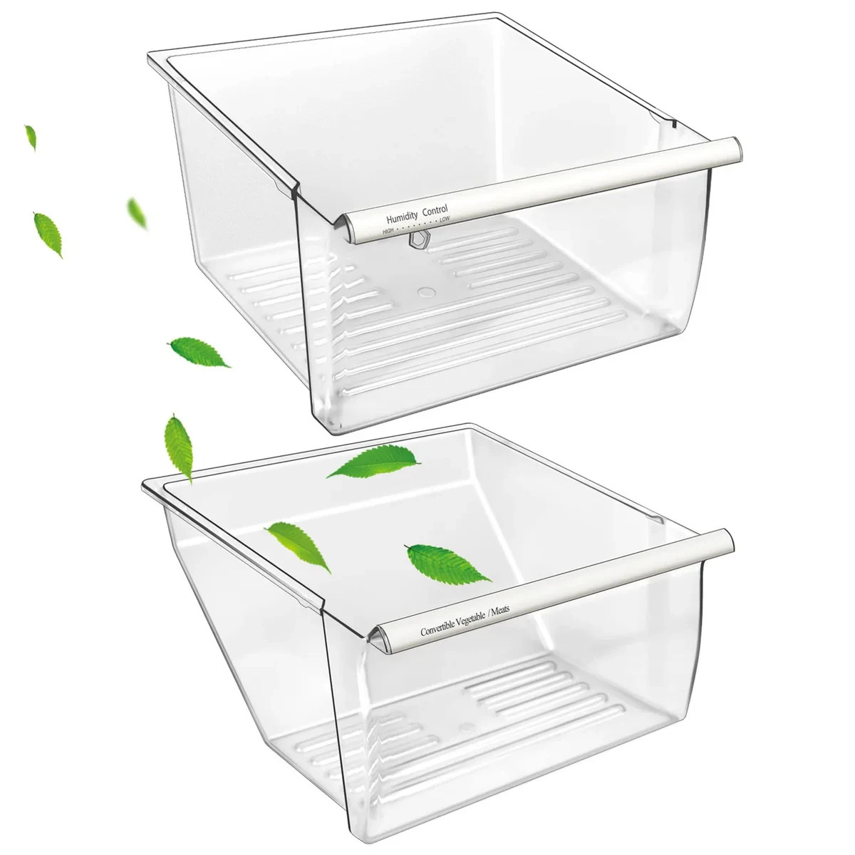 2 Pack Whirlpool Crisper Drawer 2188656 Upper & 2188664 Lower Replacement. gallery